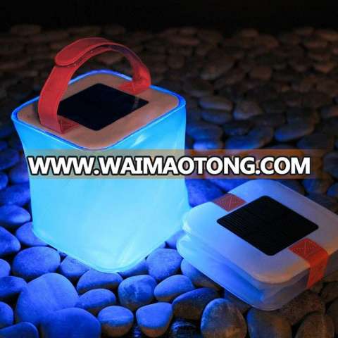 Inflatable waterproof solar outdoor portable LED multifunction lamp